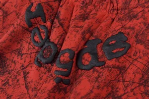 Sp5der Red Web Print Sweatpants6