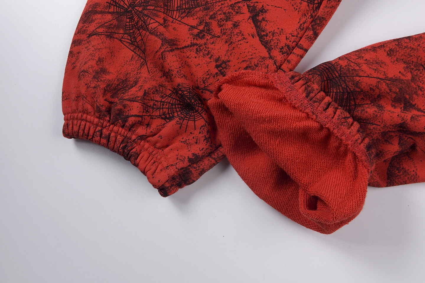 Sp5der Red Web Print Sweatpants7