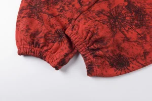 Sp5der Red Web Print Sweatpants8