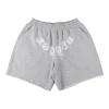 Sp5der Rhinestone Logo Grey Mesh Shorts