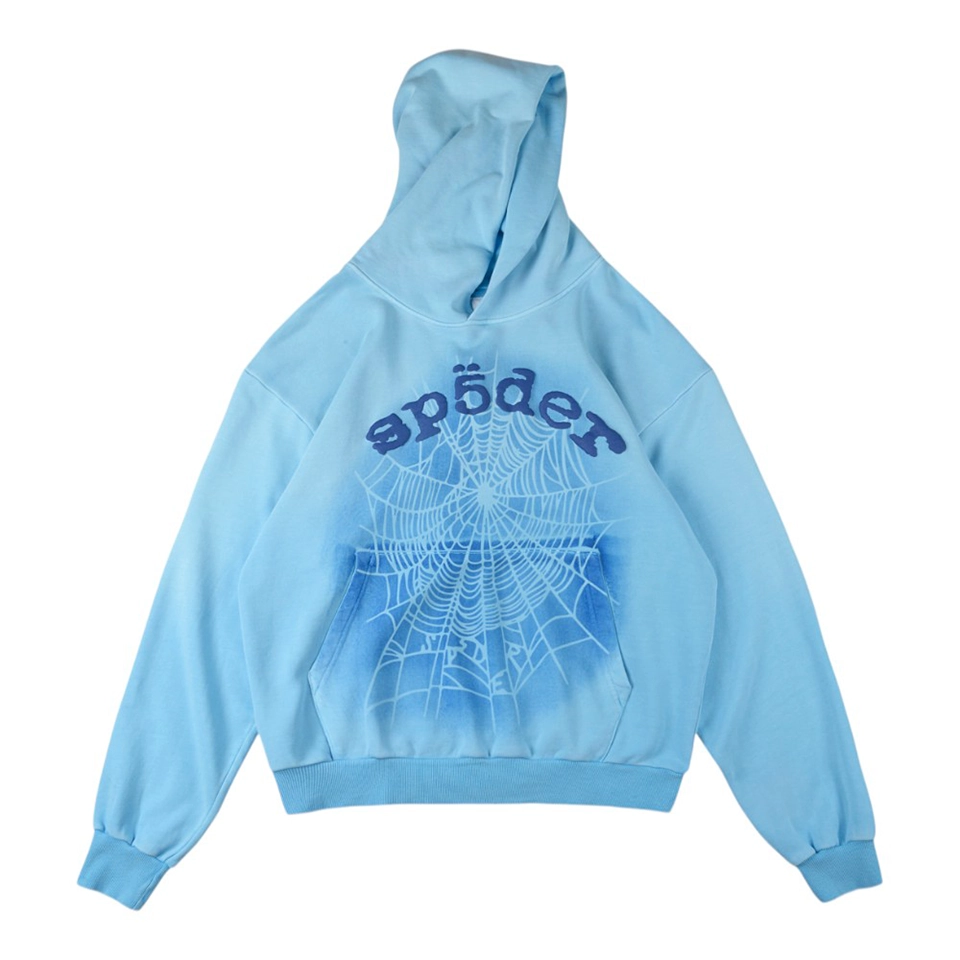 Sp5der Web Gradient Blue Hoodie