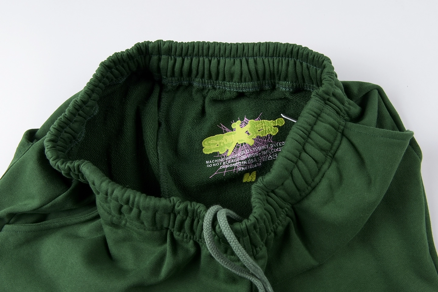 Sp5der Web Graphic Green Sweatpants1