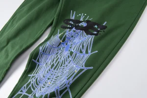 Sp5der Web Graphic Green Sweatpants3