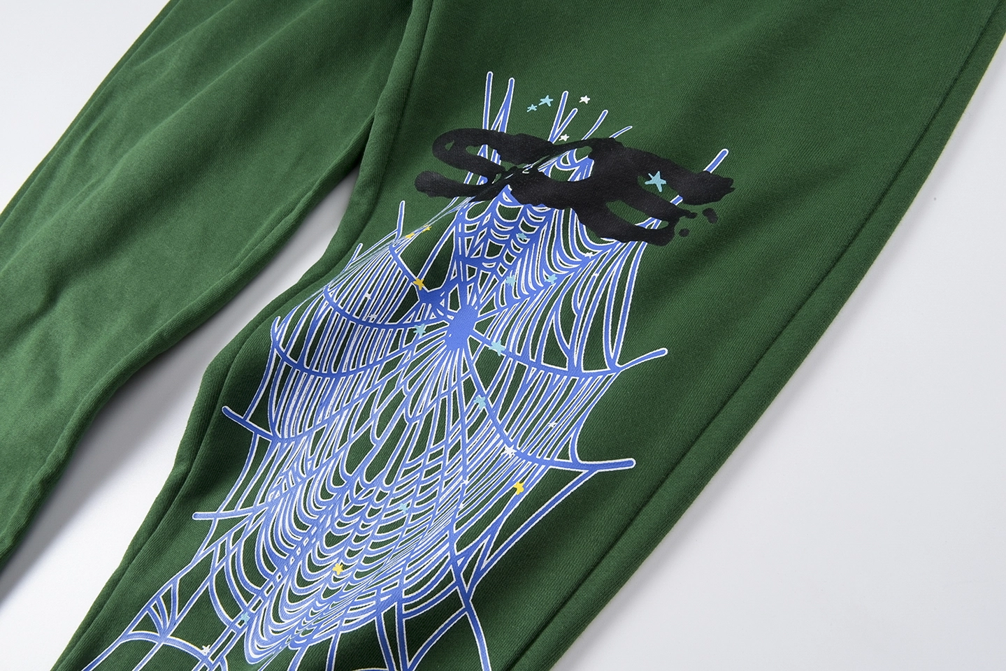 Sp5der Web Graphic Green Sweatpants3