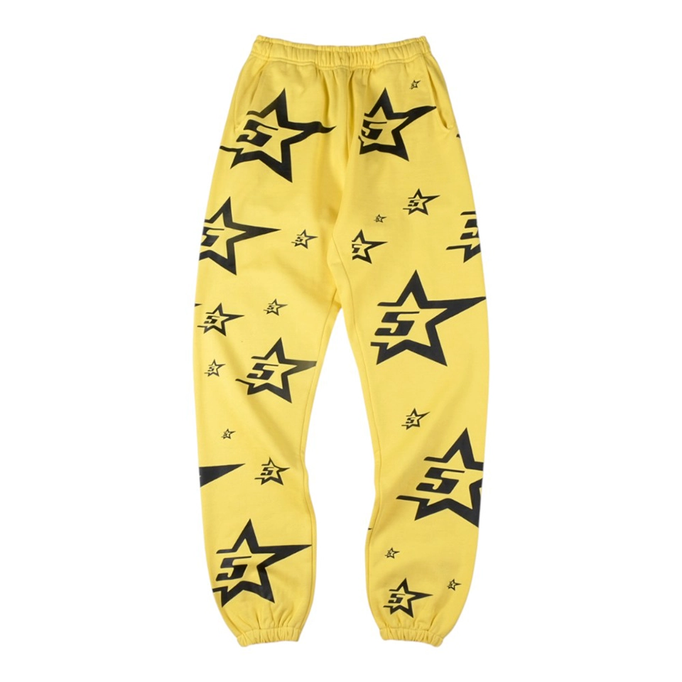 Sp5der Yellow Star Logo Sweatpants
