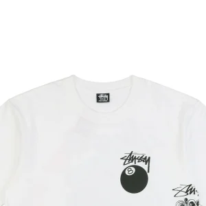 Stussy 8-Ball Skull Graffiti Print T-shirt White