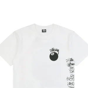 Stussy 8-Ball Skull Graffiti Print T-shirt White