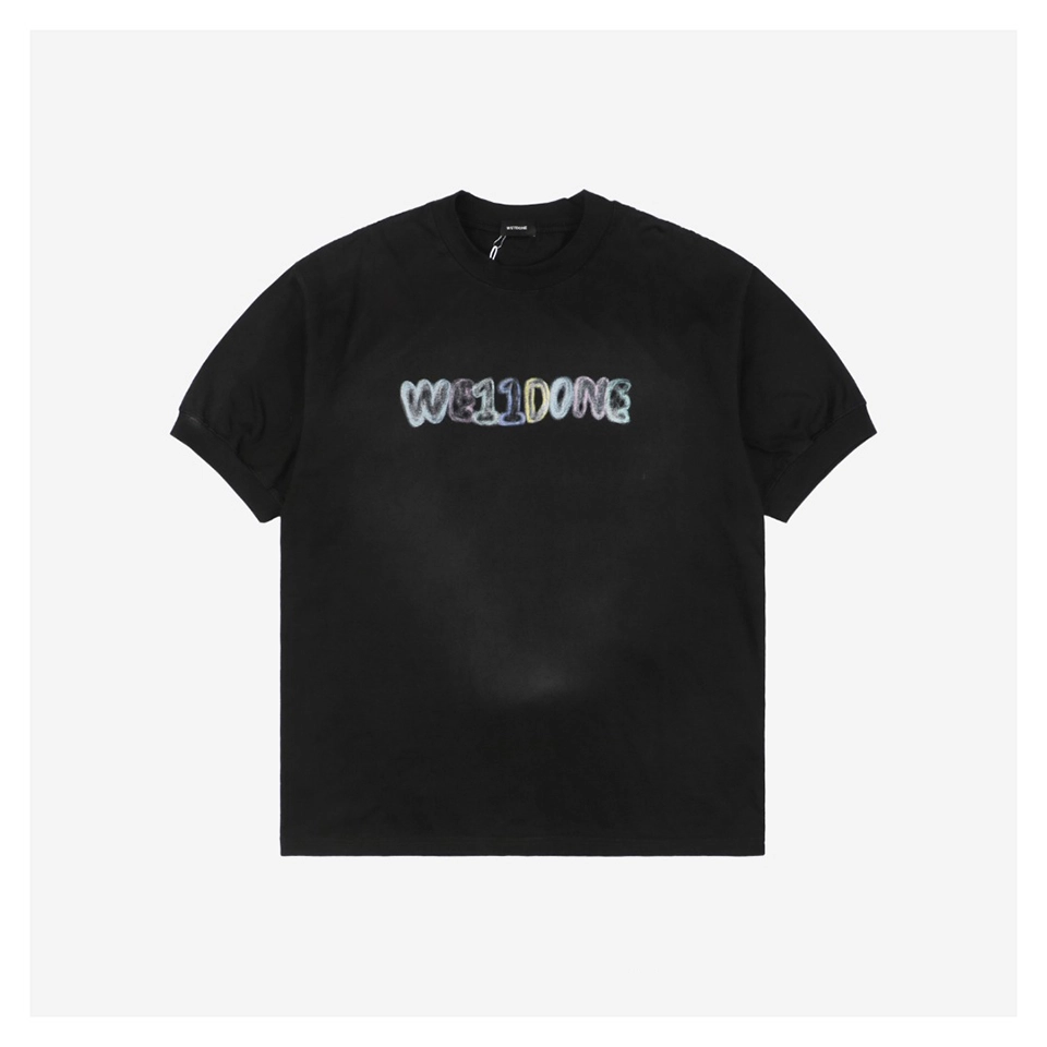 We11done Crayon Logo Print T-shirt