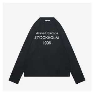 Acne Studios 1996 Distressed Logo Shirt Black