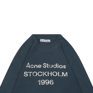 Acne Studios 1996 Distressed Logo Shirt Navy