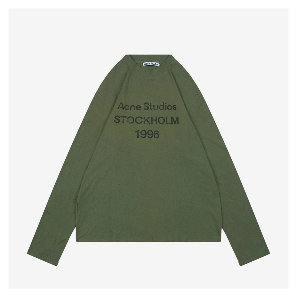 Acne Studios 1996 Distressed Logo Shirt Green