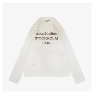 Acne Studios 1996 Rhinestone Logo Shirt - White
