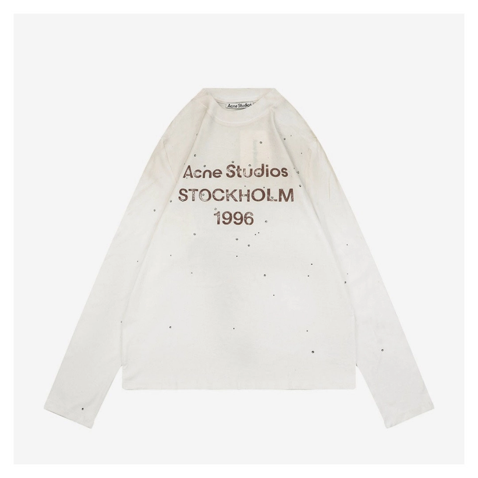 Acne Studios 1996 Rhinestone Logo Shirt - White