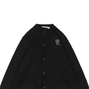 Acne Studios Bow Logo Embroidered Knit Cardigan
