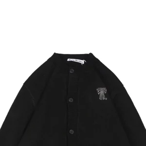 Acne Studios Bow Logo Embroidered Knit Cardigan