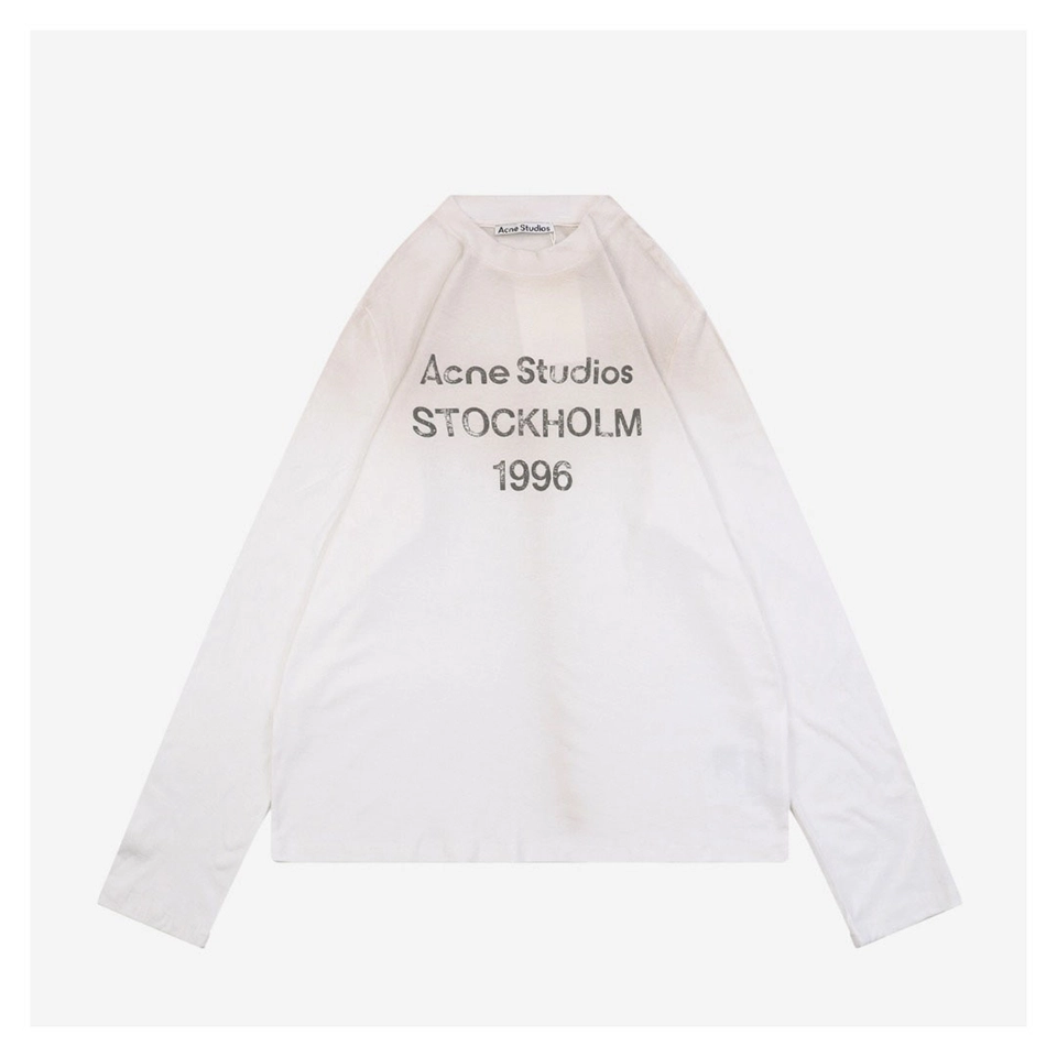 Acne Studios Distressed Stockholm 1996 Print Shirt - White