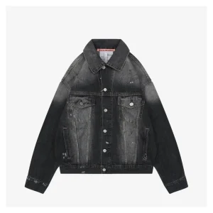Acne Studios Washed Paint-Splatter Denim Jacket