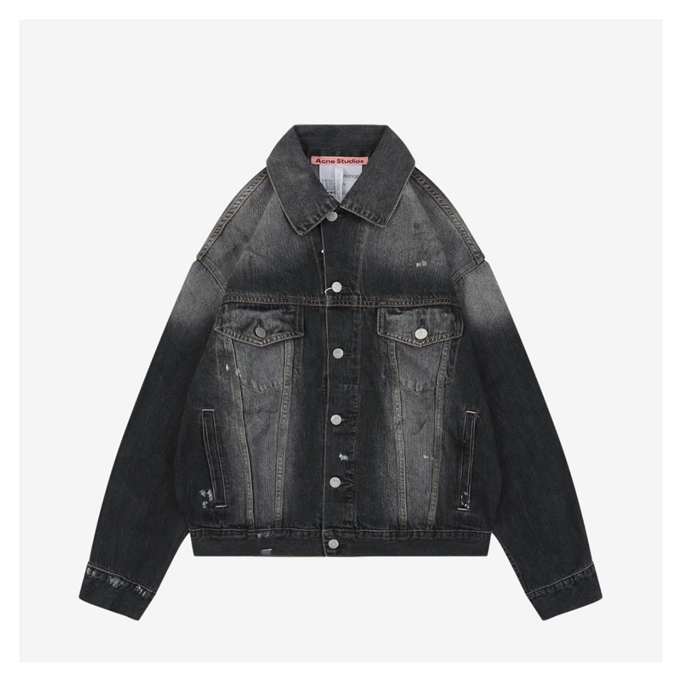 Acne Studios Washed Paint-Splatter Denim Jacket