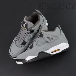 Flat lay side-by-side shot of Air Jordan 4 Retro ‘Cool Grey’ 2019 sneakers