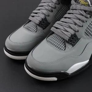 Close-up of Air Jordan 4 Retro ‘Cool Grey’ 2019 toe box and lacing system