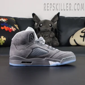Air Jordan 5 Retro ‘Wolf Grey’ 2026 full lateral side profile on black background