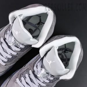 Air Jordan 5 Retro ‘Wolf Grey’ 2026 top view of interior lining and reflective tongue