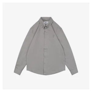 Ami Tonal Heart Embroidery Shirt Grey