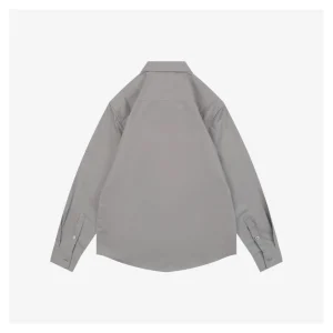Ami Tonal Heart Embroidery Shirt Grey