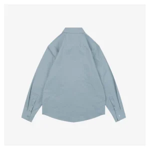 Ami Tonal Heart Embroidery Shirt Blue