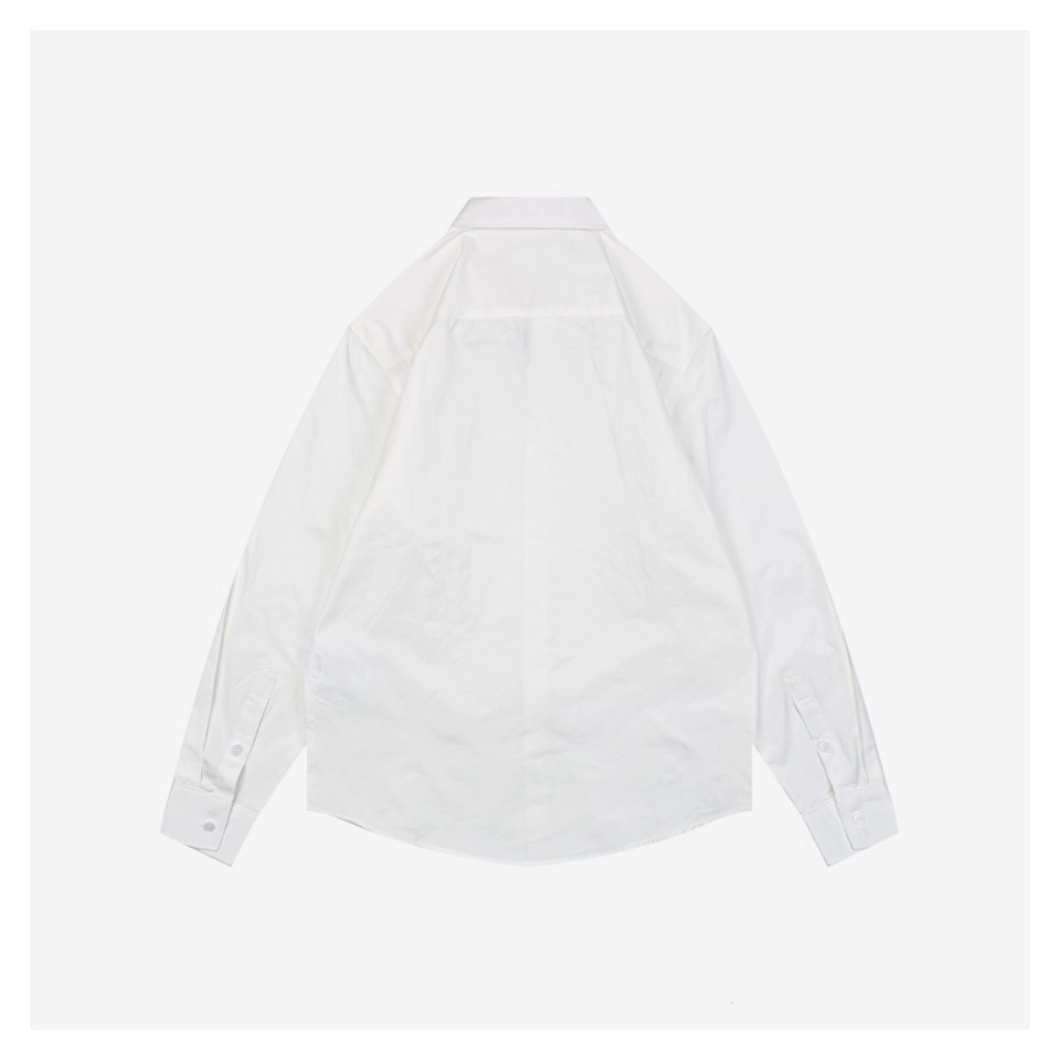 Ami Tonal Heart Embroidery Shirt White