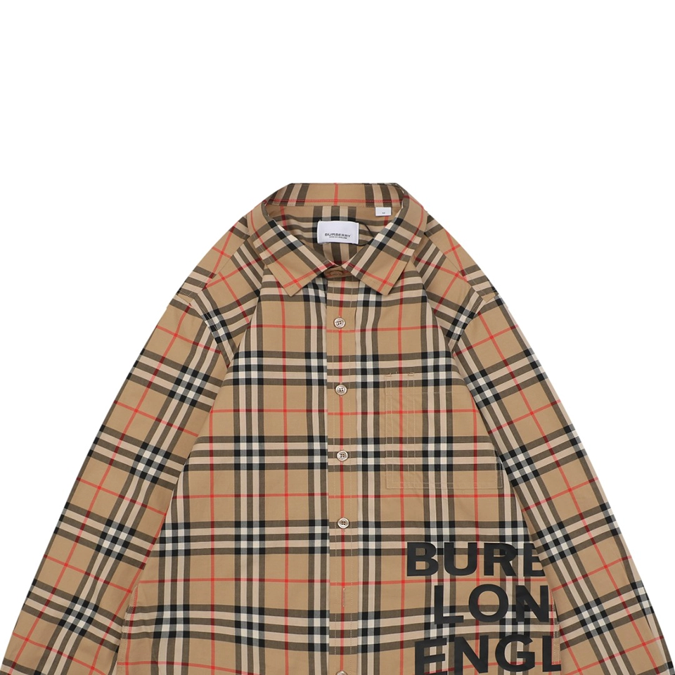 BBry Check Letter Detail Shirt