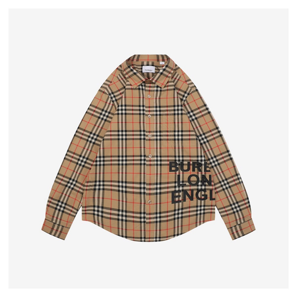 BBry Check Letter Detail Shirt