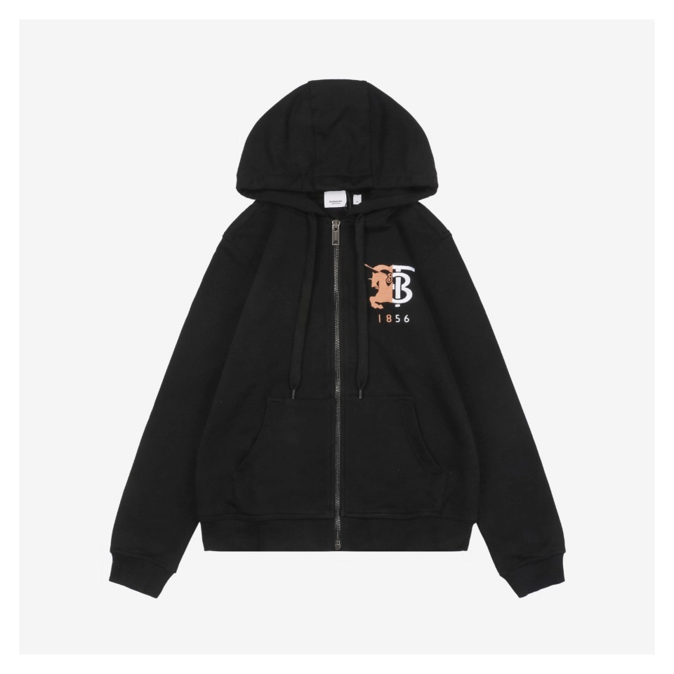 BBry Colorblock Equestrian Logo Zip Hoodie