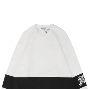 BBry Equestrian Knight Stripe Panel Sweatshirt White