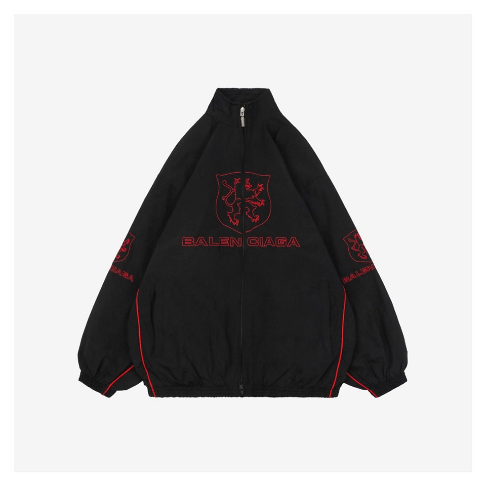 Balenciaga Manchester United Crest Embroidered Stand Collar Jacket