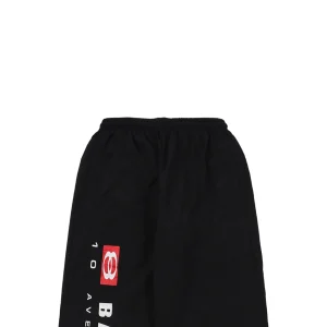 Balenciaga Side Red Double-Ring Logo Print Pants