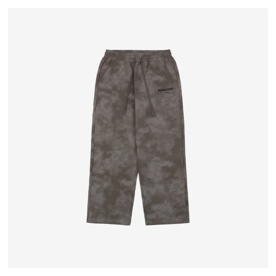 Balenciaga Tie-Dye Embroidered Cola Logo Pants Dark Grey