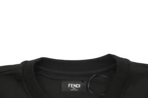 F Chest Patch Black Crewneck Sweatshirt