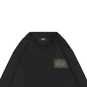 F Chest Patch Black Crewneck Sweatshirt
