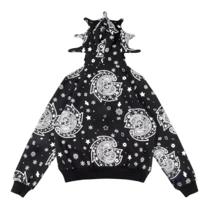 Glo Gang Black Bandana Full-Zip Spiked Hoodie