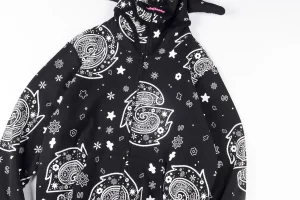 Glo Gang Black Bandana Full-Zip Spiked Hoodie3