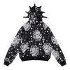 Glo Gang Black Bandana Full-Zip Spiked Hoodie