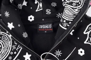Glo Gang Black Bandana Full-Zip Spiked Hoodie9