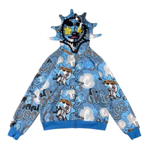 Glo Gang Blue Cookie Graphic Full-Zip Hoodie