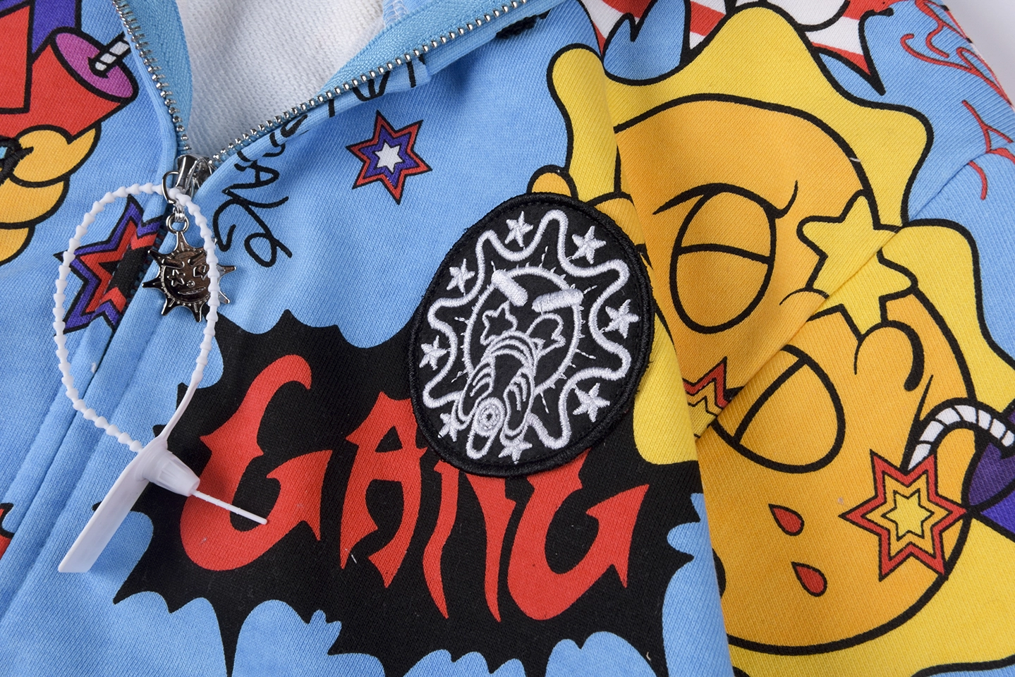 Glo Gang Comic Fireworks Blue Hoodie1