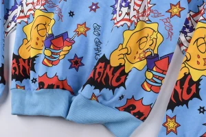Glo Gang Comic Fireworks Blue Hoodie10