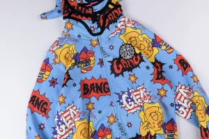 Glo Gang Comic Fireworks Blue Hoodie4
