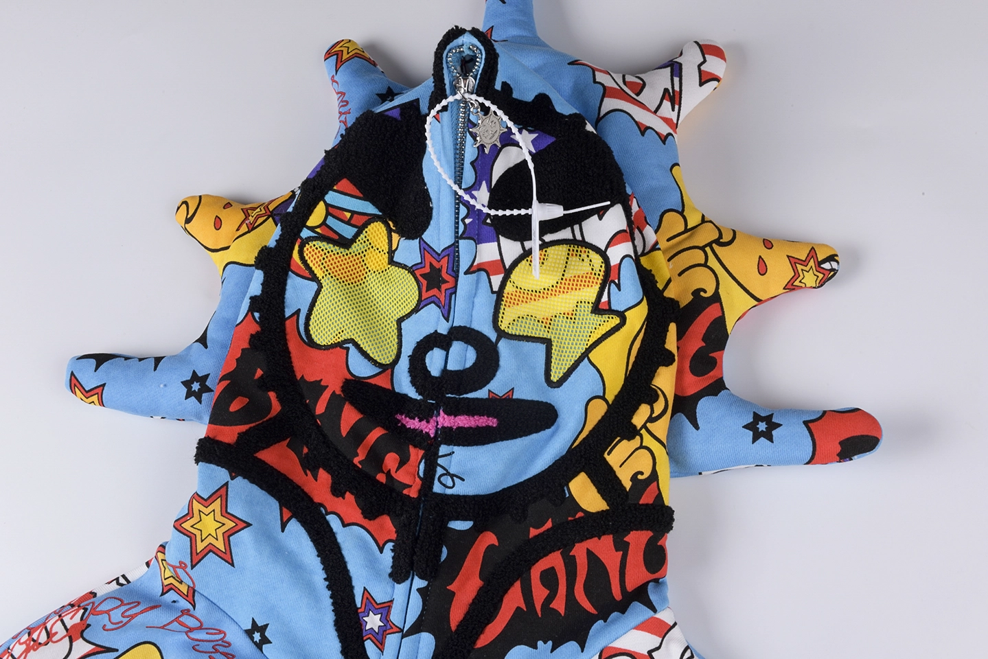 Glo Gang Comic Fireworks Blue Hoodie7