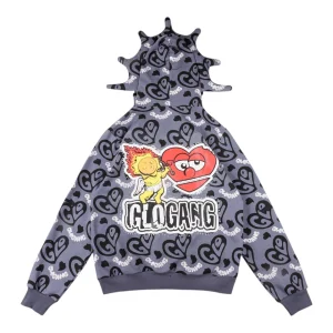Glo Gang Cupid Heart Graphic Full Zip Hoodie
