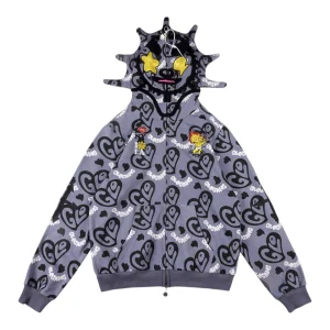 Glo Gang Cupid Heart Graphic Full Zip Hoodie